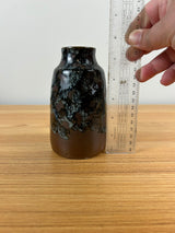 Pottery Craft USA Drip Glaze MCM Pottery Vase Brown, Blue 5.5"