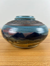 Carl Sheehan Fine Handcrafted Bozeman Landscape Stoneware Vase
