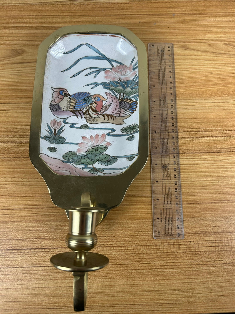 DYNASTY by HEYGILL Chinese Sconces Hand Paint Pink Bird Pastels