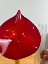 Strini Studio Art Glass Signed Jack in Pulpit Vase Iridescent Gold Red 14"