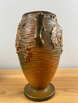Roseville Art Pottery Russet Bushberry Leaf & Berry Double Handle Vase 35-9”