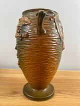 Roseville Art Pottery Russet Bushberry Leaf & Berry Double Handle Vase 35-9”