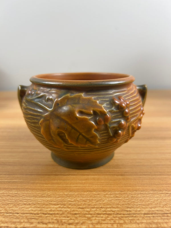 Vintage Roseville Pottery Orange/Green Floral BUSHBERRY Vase 657 - 3” Excellent