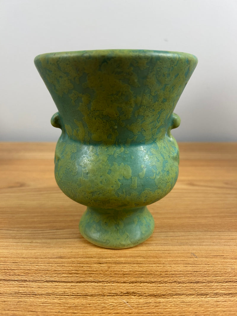 Weller Art Pottery Green 'Frosted Matte' 5.25" Tall Double Handle Vase