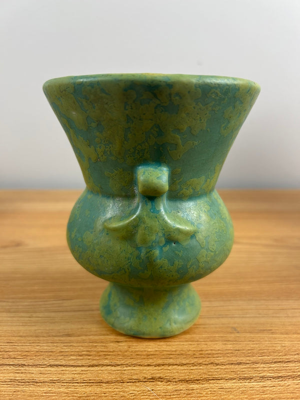 Weller Art Pottery Green 'Frosted Matte' 5.25" Tall Double Handle Vase
