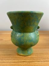 Weller Art Pottery Green 'Frosted Matte' 5.25" Tall Double Handle Vase