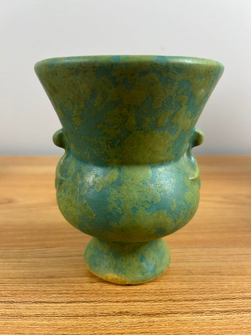 Weller Art Pottery Green 'Frosted Matte' 5.25" Tall Double Handle Vase