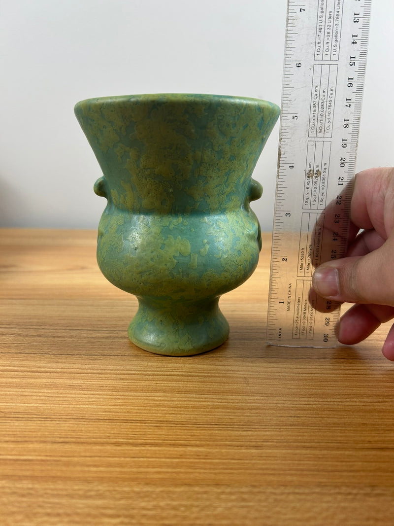 Weller Art Pottery Green 'Frosted Matte' 5.25" Tall Double Handle Vase