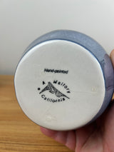 Mallory California Hand Painted Handcrafted Ceramic Pitcher Vase Blue Gold 10”H