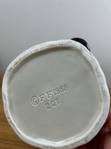 Fitz & Floyd Old World Santa Claus 2 QT Pottery Pitcher 1988 Holly Bag