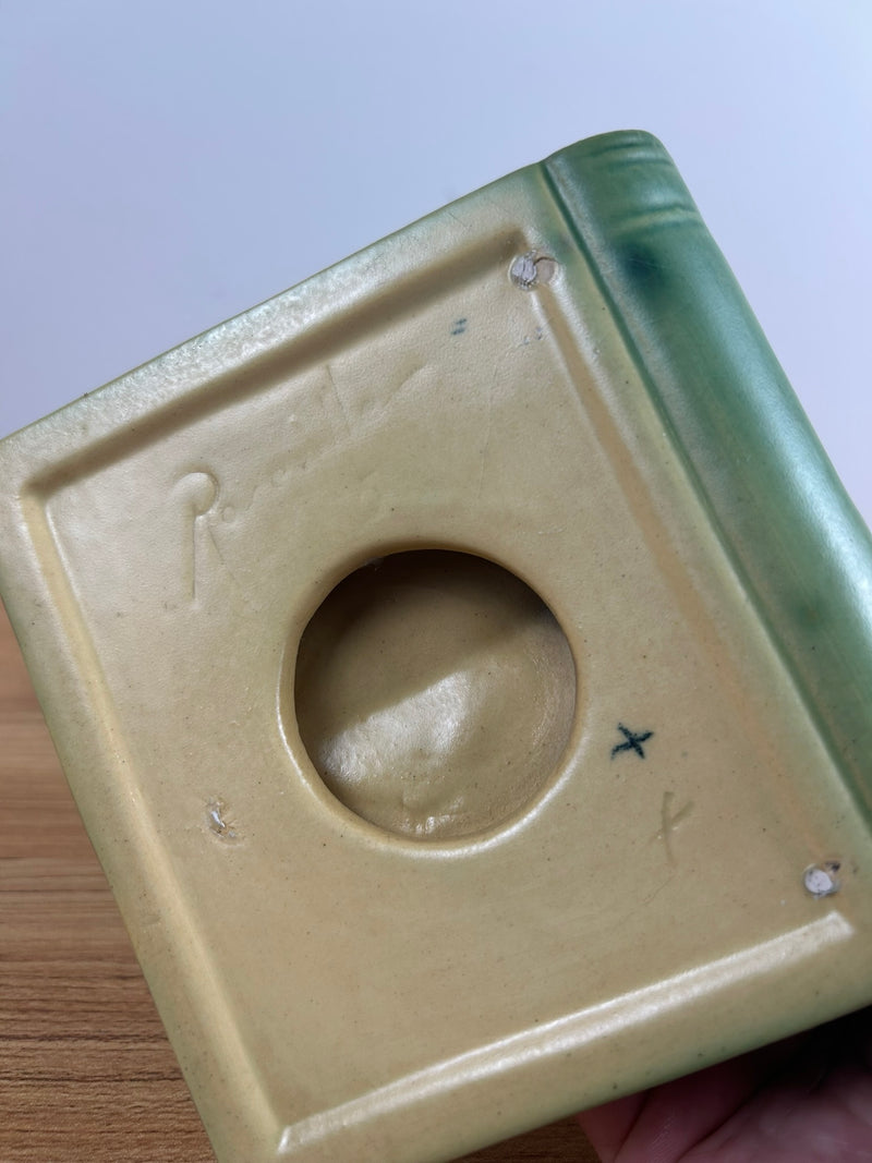 Coral Pink Iris Roseville Art Pottery Bookends 1939 Art Deco Bookend