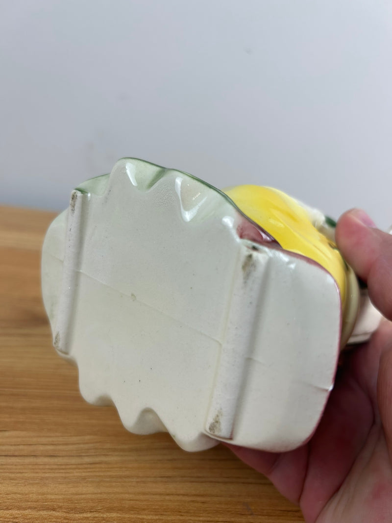 Royal Copley Vintage Clown Planter - Yellow And Green Kitschy