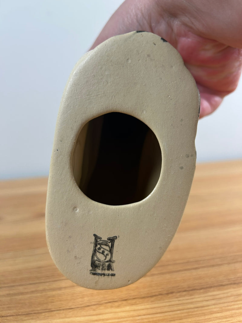 Brown Sunflower Staffordshire Style Cat Figurine Crooksville Ohio Pottery 10"