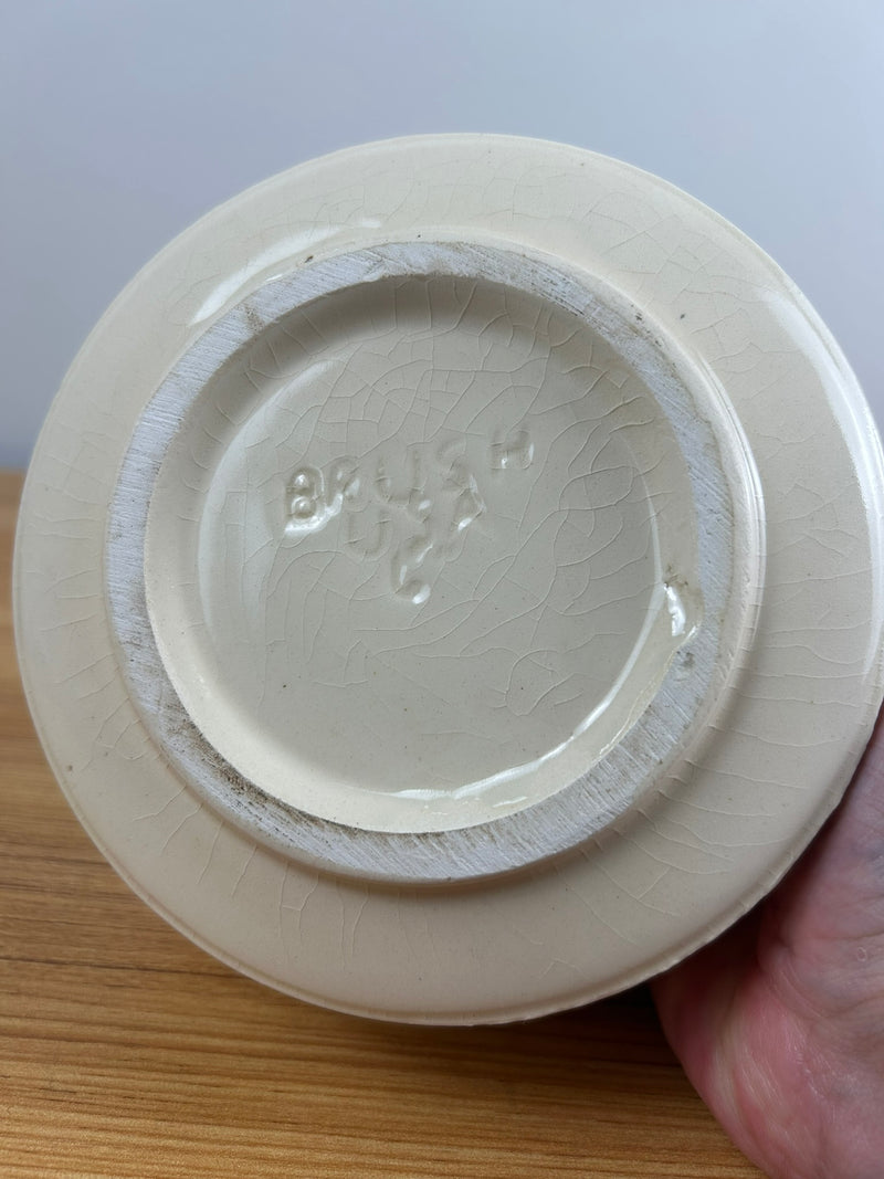 Brush Pottery Vintage Mid Century Hand Painted Floral 6" Pottery Bowl