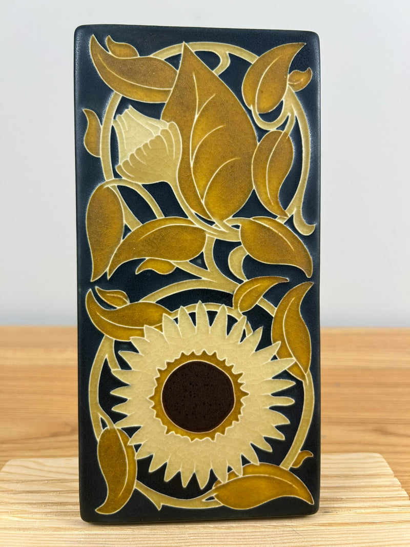 MOTAWI TILEWORKS Sunflower Floral Tile Ann Arbor Arts & Crafts 4" x 8"