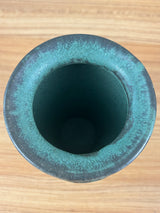 Pewabic Detroit Green Mottled Glaze Textured Abstract Design Vase