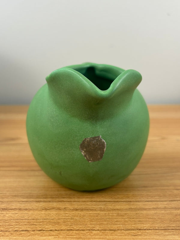 Niloak Pottery Arkansas Matte Green Glaze Small Pitcher 4" Ball Creamer