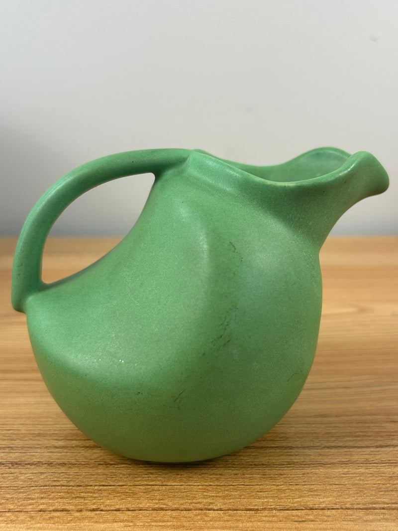 Niloak Pottery Arkansas Matte Green Glaze Small Pitcher 4" Ball Creamer
