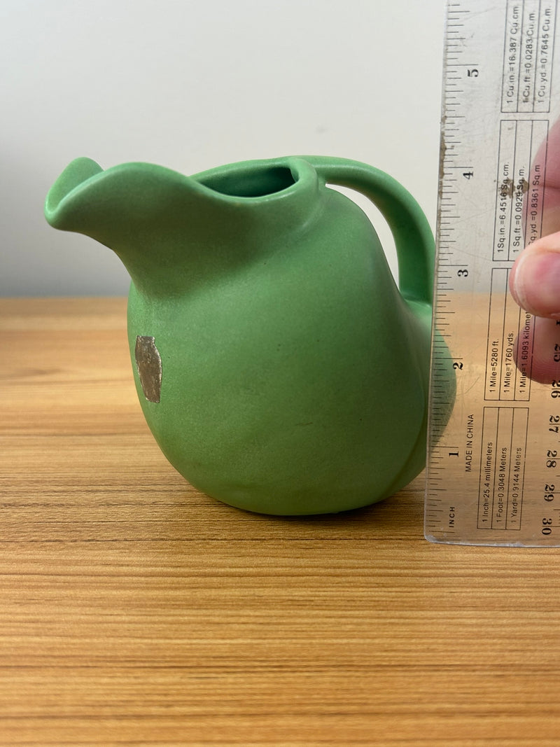 Niloak Pottery Arkansas Matte Green Glaze Small Pitcher 4" Ball Creamer