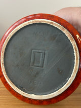 Mount Clemens Pottery 1968 Red MCM Mottled Red Glaze Bowl Black Interior