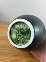 Ken Tracy Studio 2018 Arts & Crafts Pottery Hand Made Floral Green Vase