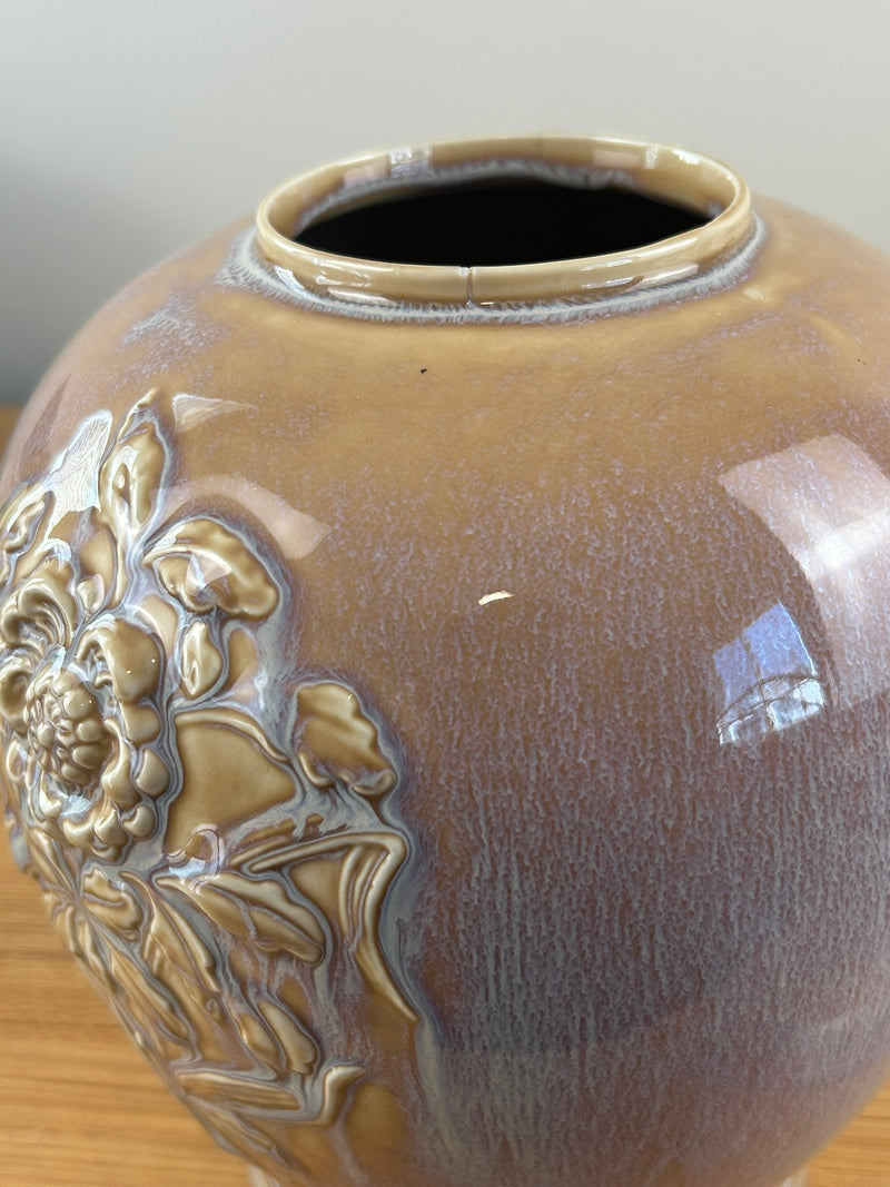 Carillon China Pottery Vintage Aramold Ceramics Large Asian Flower Design Vase