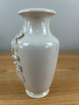 Belleek Art Pottery High Relief Applied Flowers Green Mark Vase 5.25" Tall