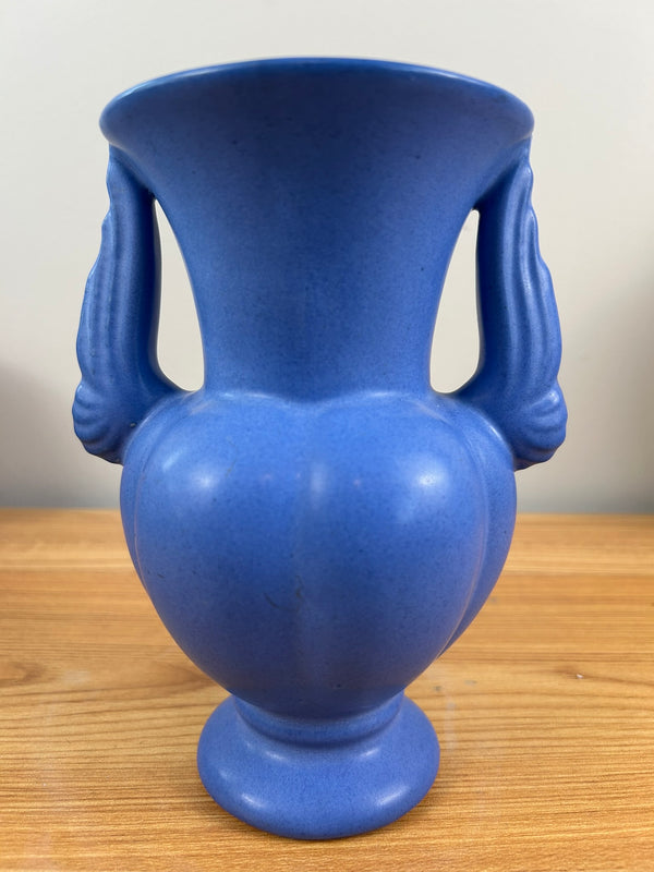 Niloak VIntage Blue Double Handled Stoneware Ceramic Vase Urn Matte Finish