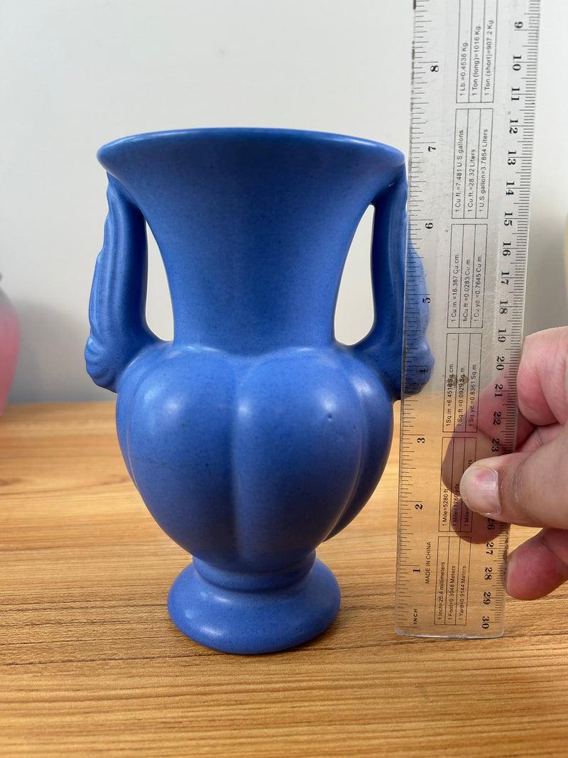 Niloak VIntage Blue Double Handled Stoneware Ceramic Vase Urn Matte Finish