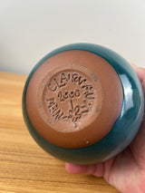 CLAIRVAUX CALIFORNIA STUDIO ART POTTERY BLUE VASE FATHER ANTHONY BELLESORTE 2000