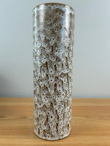 Pigeon Forge Pottery (TN 1946-99) 11.5" Cylinder Vase White Speckled Glaze