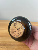 Van Briggle Vintage MCM Bud Vase Glossy Black/ Blue White Drip Overglaze