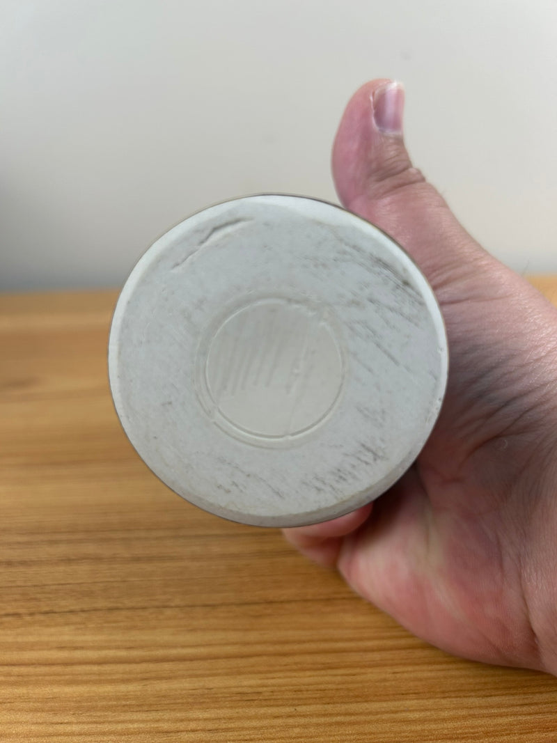 Bill Campbell Art Pottery Bud Vase 7 1/2 in T Blue & Purple Drip Glaze Signed