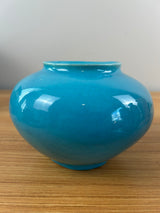 Blue Vase Signed 1930’s Vintage Blue Glazed Art Pottery PH Genter Broadmoor