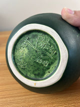 Ken Tracy Studio 2015 Arts & Crafts Pottery Matte Green Pinecone Vase