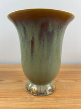 General Ceramics Art Deco Bell shape vase flambe' glaze, tan color 8" Tall