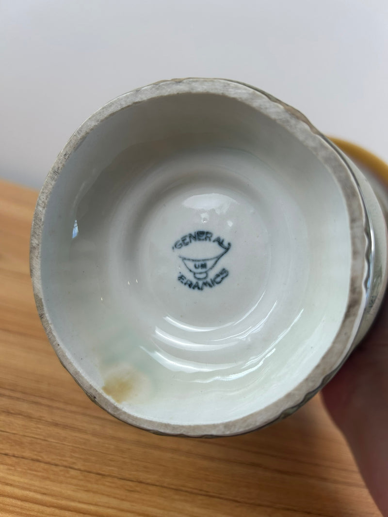 General Ceramics Art Deco Bell shape vase flambe' glaze, tan color 8" Tall