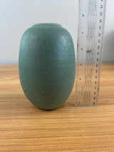CLAIRVAUX CALIFORNIA STUDIO ART POTTERY GREEN VASE FATHER ANTHONY BELLESORTE 1998
