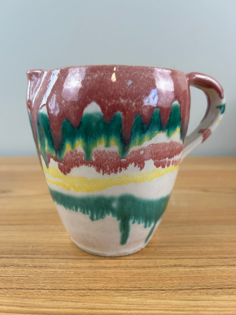 AR Cole North Carolina Rainbow Glaze Pottery Pitcher