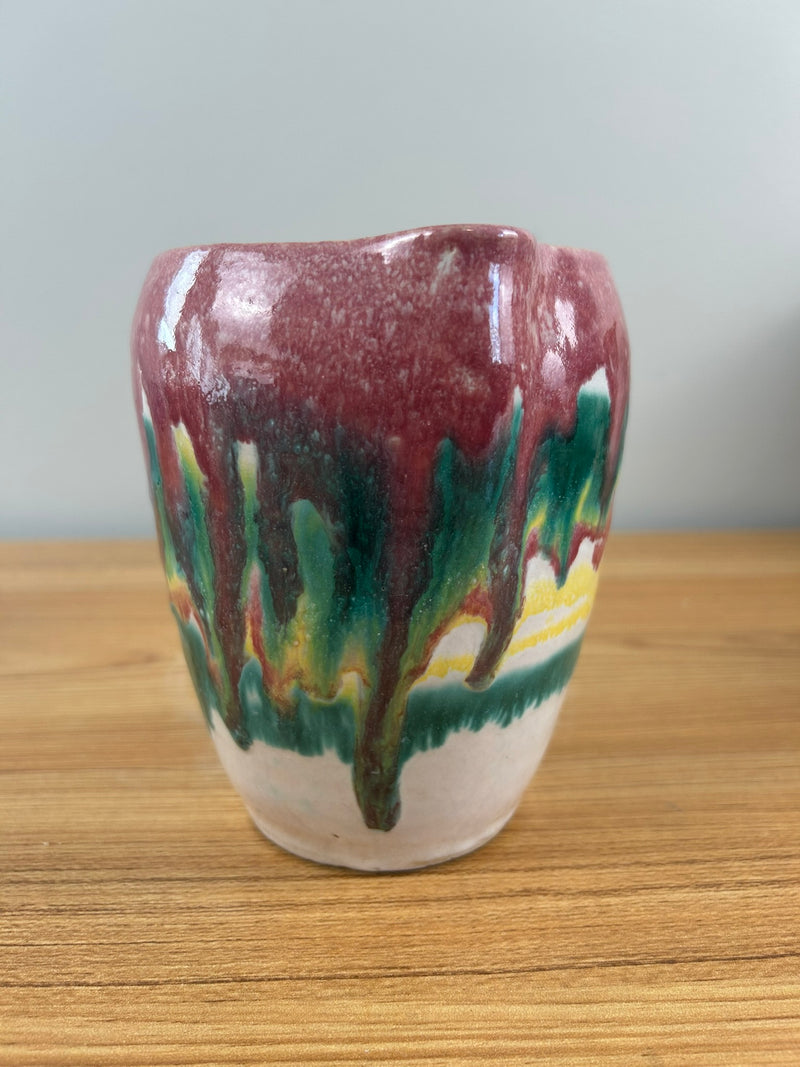AR Cole North Carolina Rainbow Glaze Pottery Pitcher