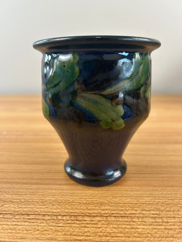 Herman A Kahler 1846-1917 Danish Art Nouveau Pottery Rim Vase Signed Danmark 4.5"