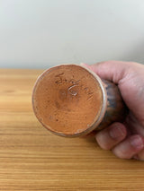 Seagrove Pottery North Carolina Art Pottery Rainbow Glaze Basket 5" Tall