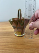 Seagrove Pottery North Carolina Art Pottery Rainbow Glaze Basket 5" Tall