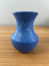 Dickota Art Pottery Blue Mottled Glaze Cabinet Vase 4" Tall