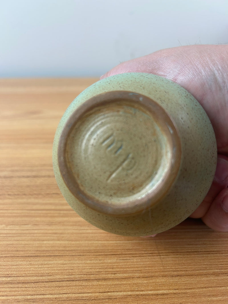 Margaret Pachl U. North Dakota School Mines Mottled Green Art Pottery Vase