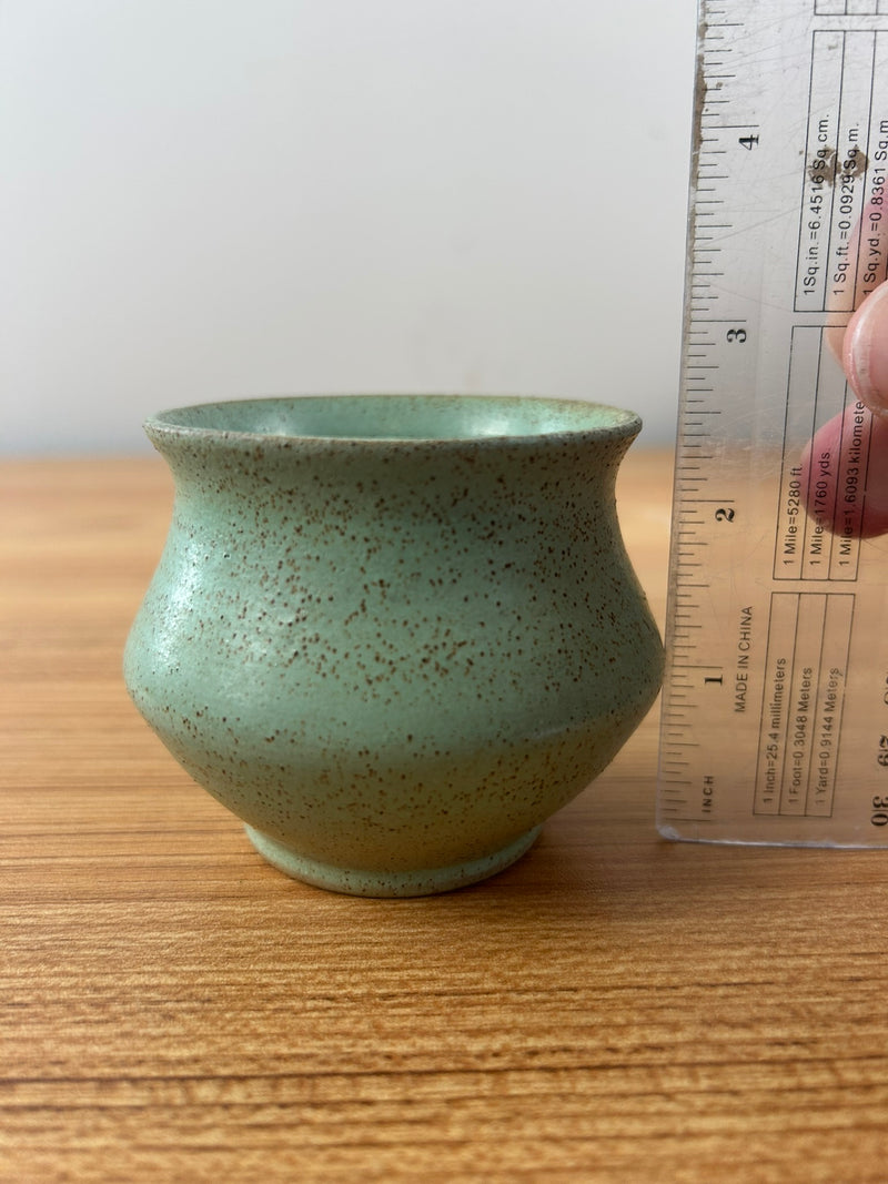 Margaret Pachl U. North Dakota School Mines Mottled Green Art Pottery Vase