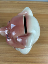 Royal Copley 1950's Vintage Art Pottery  Piggy Bank "Always First 1863-1959"