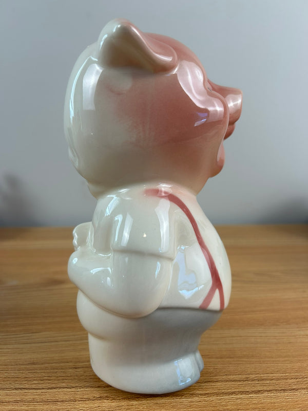 Royal Copley 1950's Vintage Art Pottery  Piggy Bank "For My Mink"