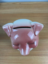 Royal Copley 1950's Vintage Art Pottery  Piggy Bank "For My Mink"