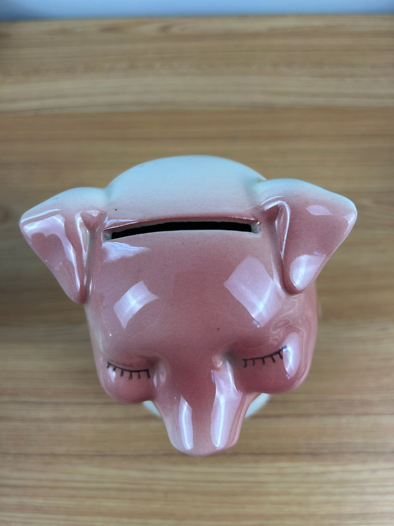 Royal Copley 1950's Vintage Art Pottery  Piggy Bank "For My Mink"